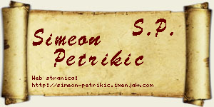 Simeon Petrikić vizit kartica